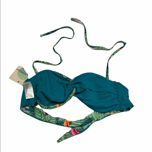 🆕 Mara Hoffman Leaf Twist Bandeau Reversible - Picture 3 of 7